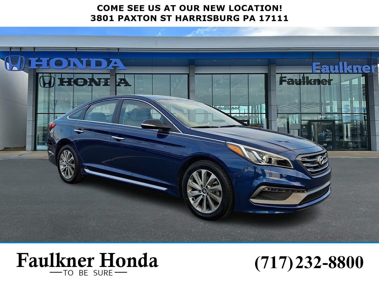 2017 Hyundai SONATA Sport 2.4L PZEV in Lakeside Blue — front three-quarter view