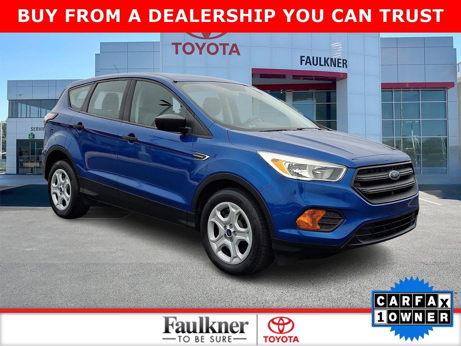 2017 Ford Escape S FWD in Lightning Blue Metallic — front three-quarter view