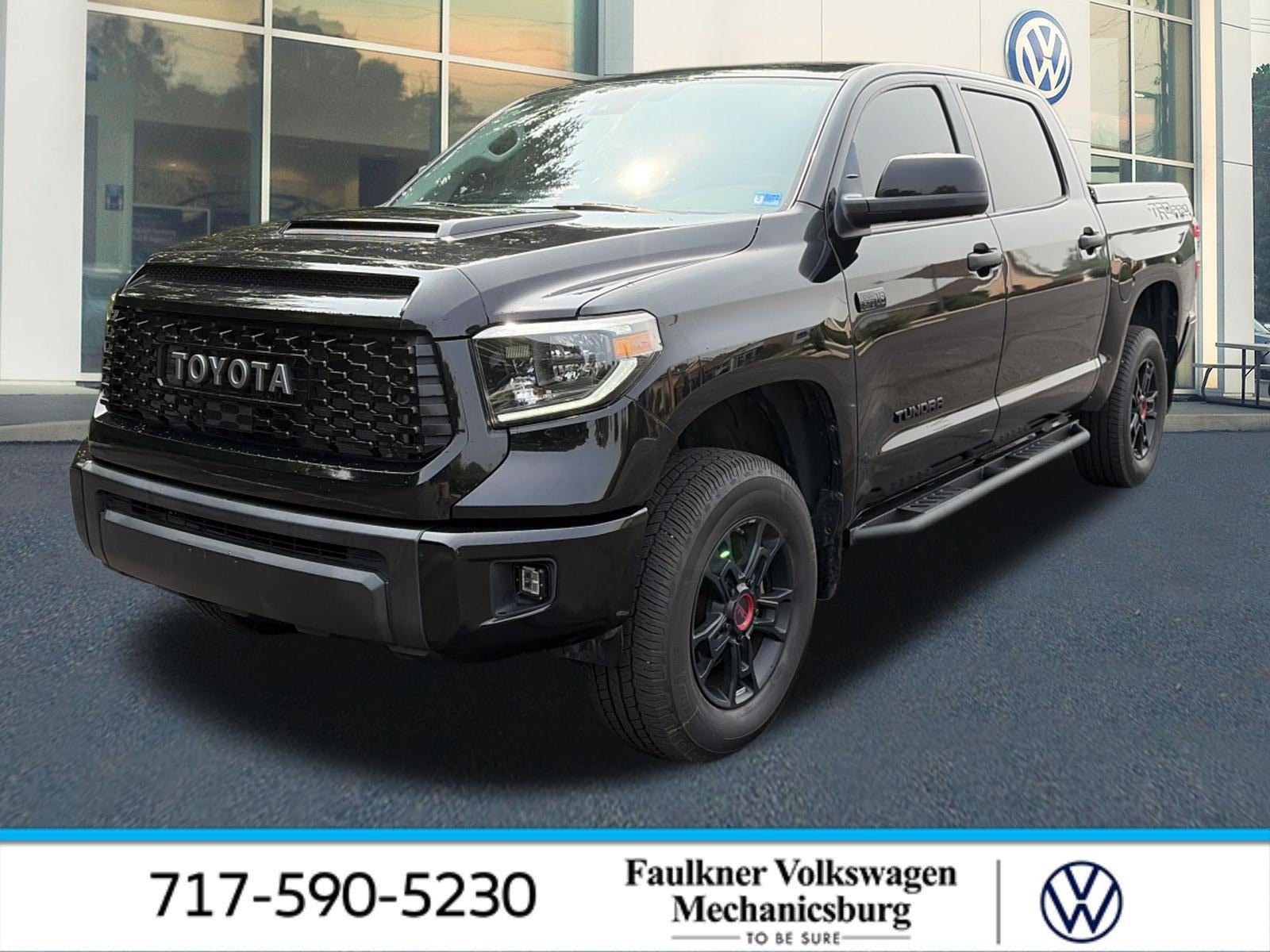 2020 Toyota Tundra 4WD 4WD TRD Pro CrewMax 5.5' Bed 5.7L (Natl) in Midnight Black Metallic — front three-quarter view