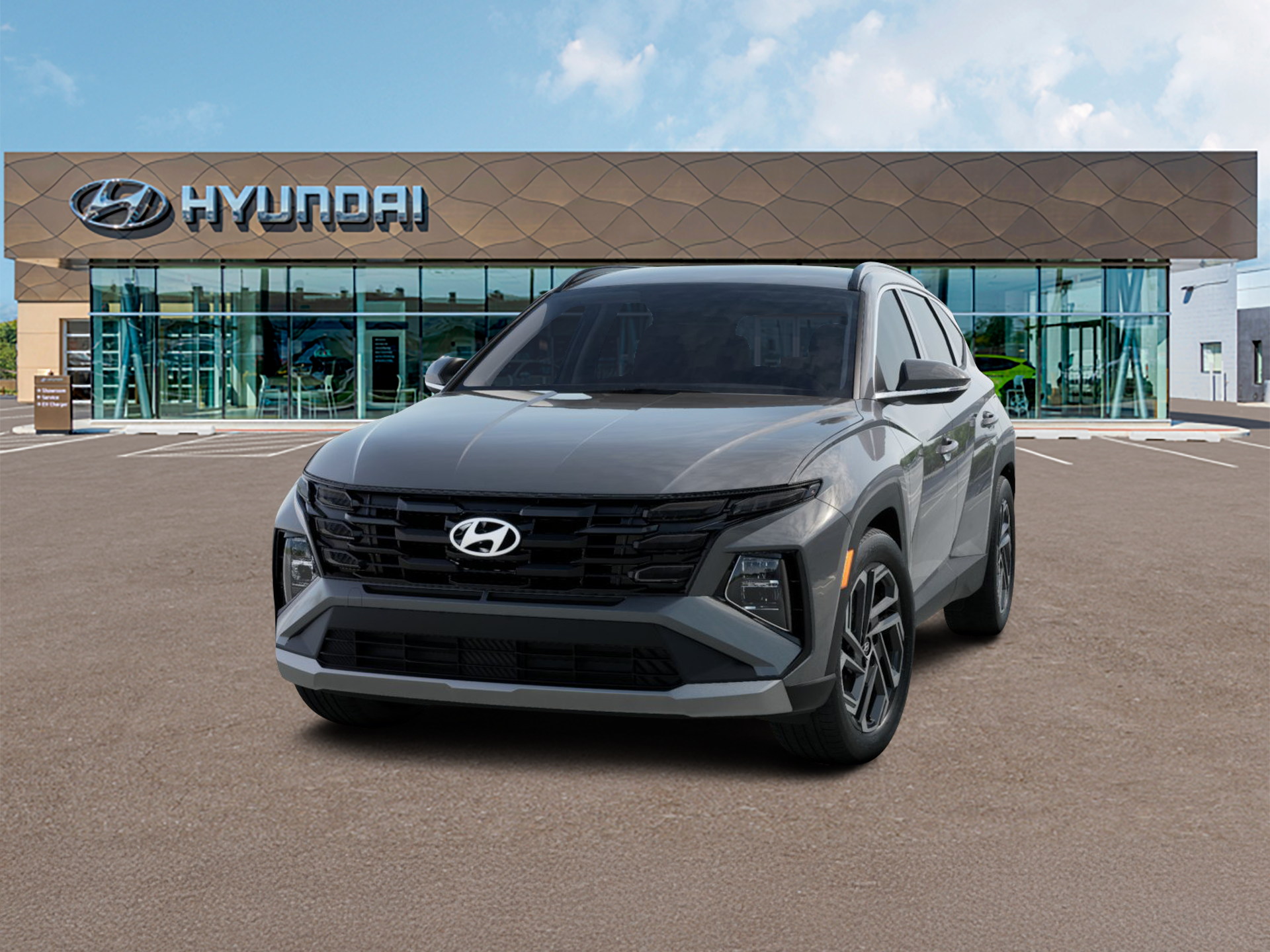 2026 Hyundai TUCSON SEL Plus AWD in Hampton Gray — front three-quarter view