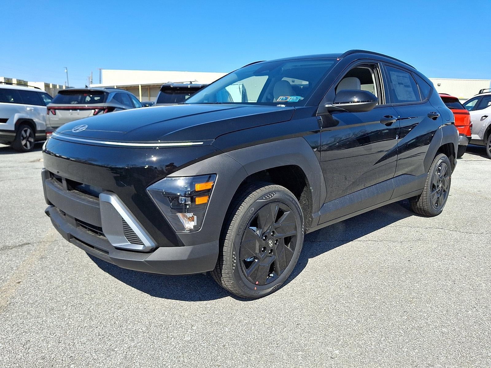 2026 Hyundai KONA SEL Sport AWD in Abyss Black Pearl — front three-quarter view