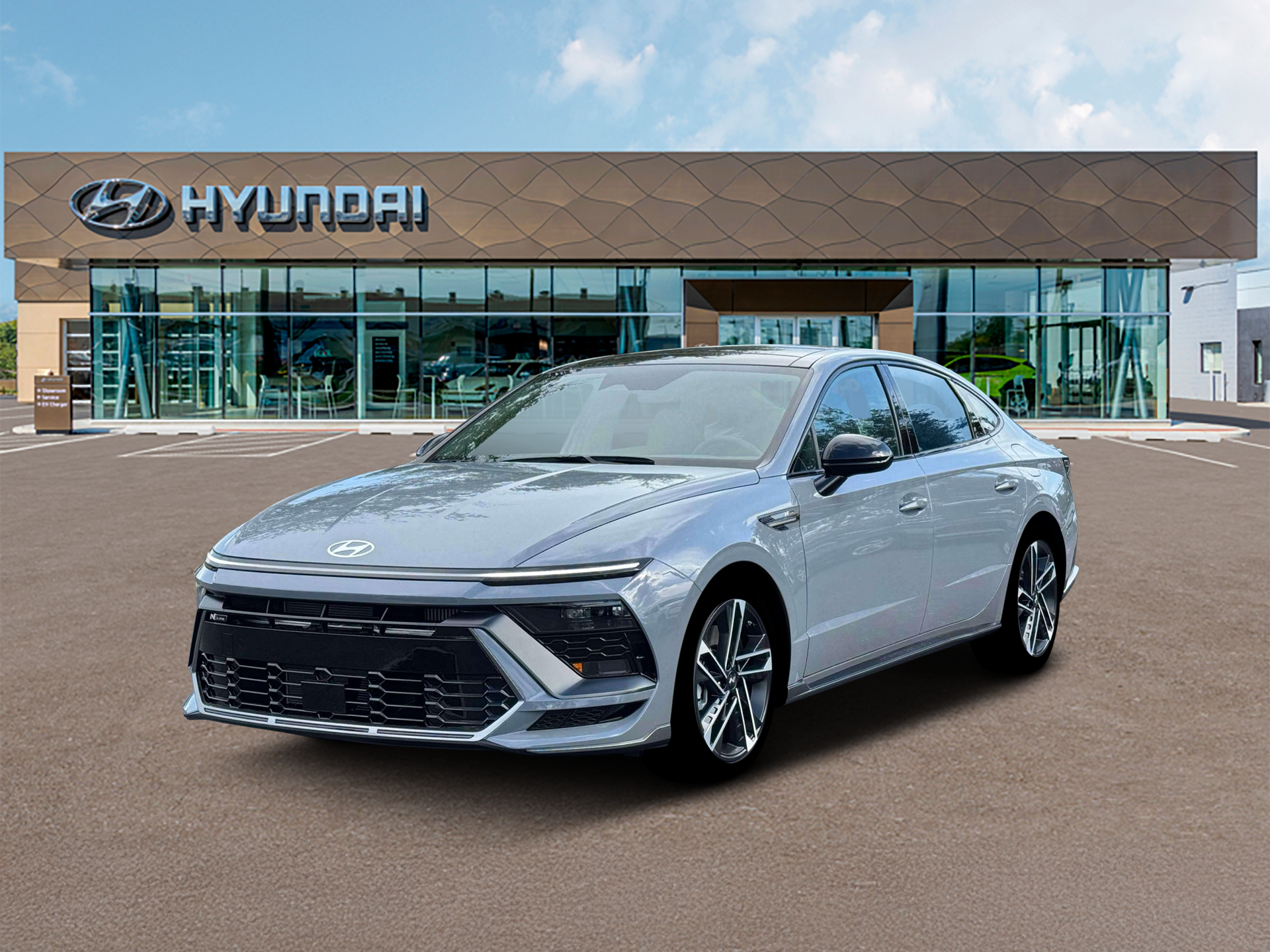 2026 Hyundai SONATA N Line in Transmission Blue — front three-quarter view