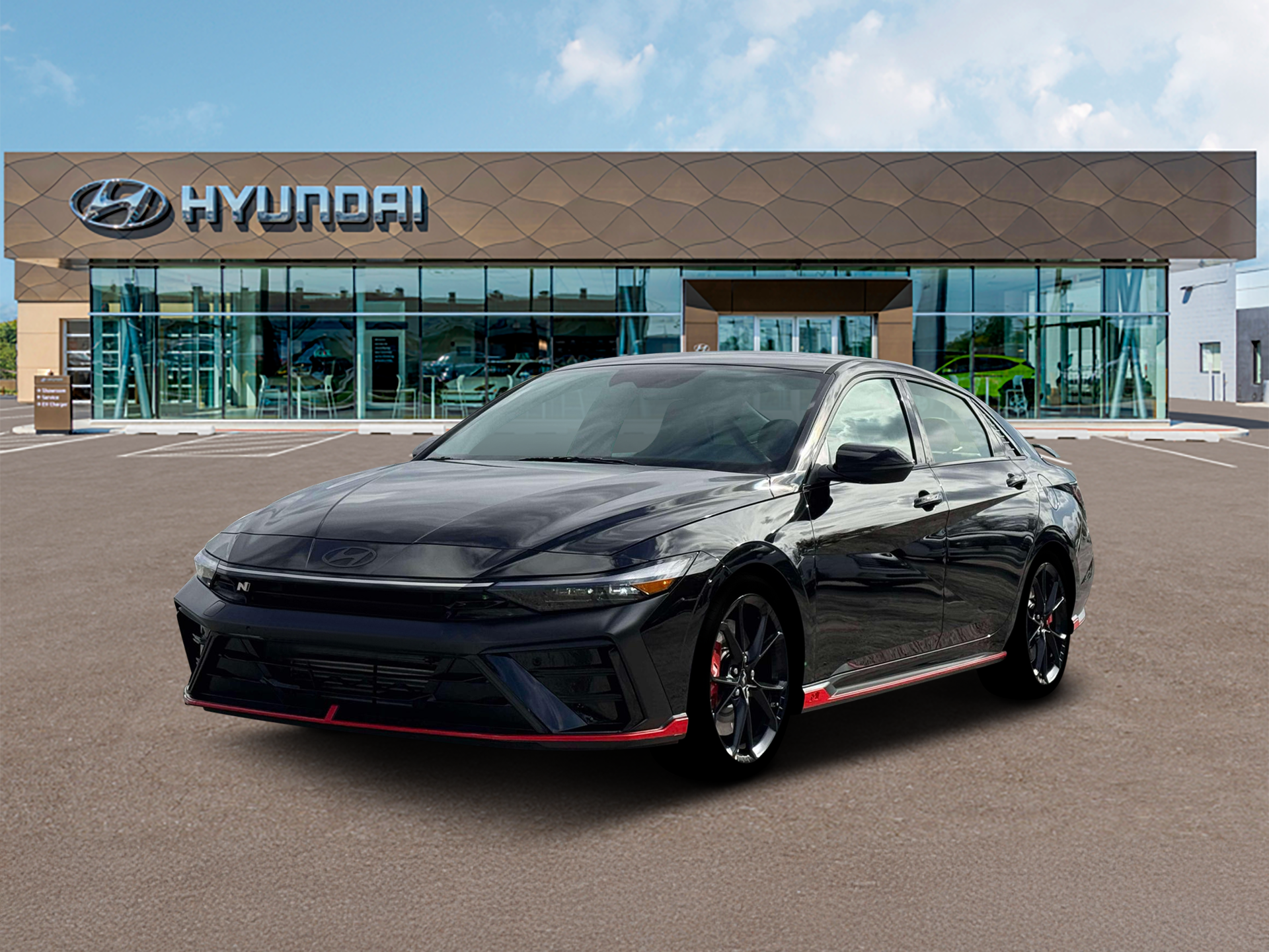 2026 Hyundai ELANTRA N Sedan in Abyss Black — front three-quarter view